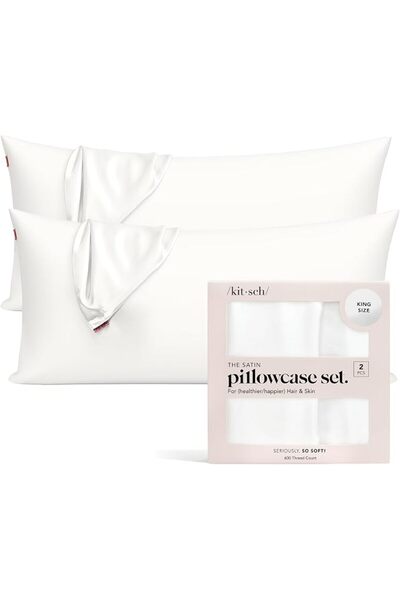 Kitsch Satin Pillowcase for Hair & Skin - Softer Than Silk Pillowcase for Hai...