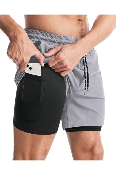 GENERAL Aolesy Men’s 2 in 1 Running Shorts, Workout Gym Athletic Shorts for M...