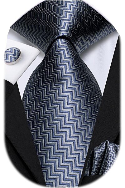 Dubulle Mens Paisely Silk Tie for Men Necktie and Pocket Square Set
