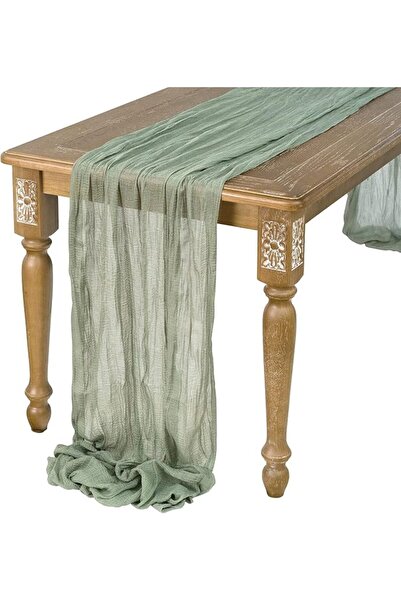 MAKINGTEC Cheesecloth Table Runner, Wedding Decorations Vintage Table Centerp...