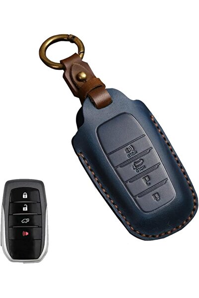 GENERAL Handmade Leather Key Fob Cover Fit for Toyota Land Cruiser, 4Runner, ...