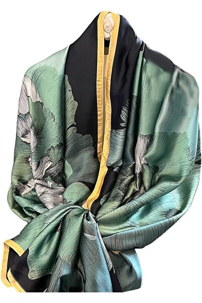 GENERAL Fashion Scarves 100% Satin Silk Scarf Long Lightweight Sunscreen Shaw...