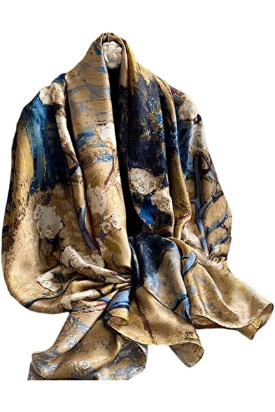 GENERAL Fashion Scarves 100% Satin Silk Scarf Long Lightweight Sunscreen Shaw...