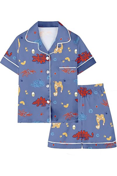 GENERAL Schbbbta Girls Boys Satin Pajamas Set, 2Piece Silk Nightwear Button-D...