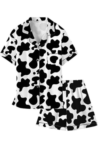 GENERAL Schbbbta Girls Boys Satin Pajamas Set, 2Piece Silk Nightwear Button-D...