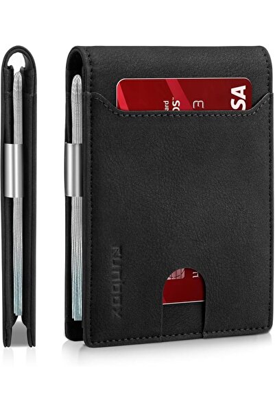 Runbox Mens Slim Wallet with Money Clip RFID Blocking Front Pocket Bifold Min...