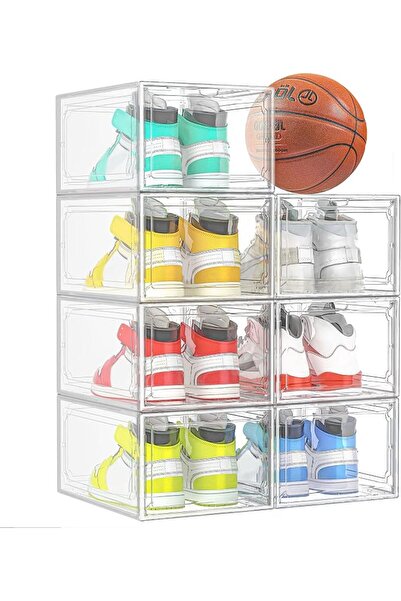Kuject X-Large Shoe Storage Boxes Organizers Clear Plastic Stackable 12 Pack,...
