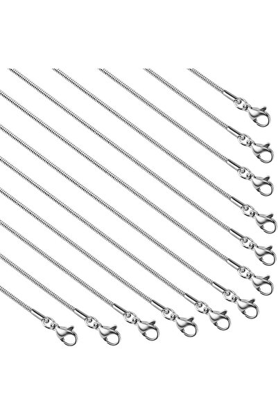 GENERAL 10 Pack Stainless Steel Necklace Chain, Dainty Gold Plated Box Chain ...
