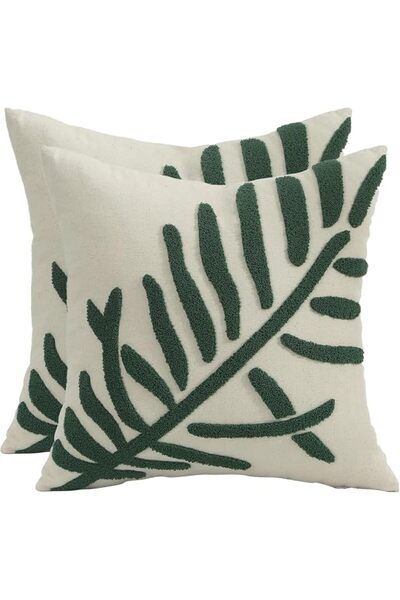 Tosleo Embroidered Throw Pillow Covers 12x20 Pack of 2 Vintage Birds with Map...