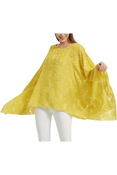 GENERAL Wiiiwish Women's Loose Solid Long Batwing Sheer Chiffon Caftan Wrap P...