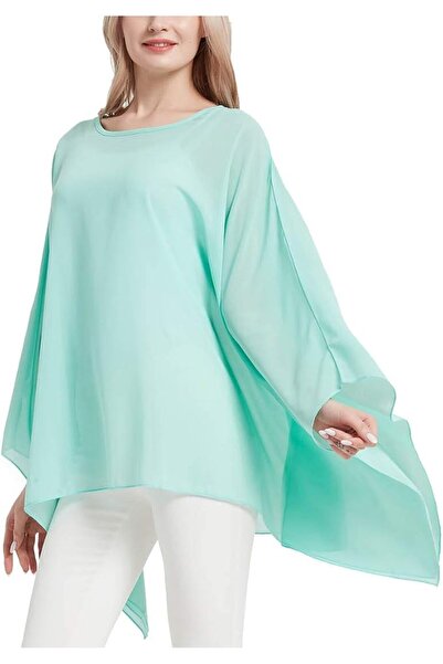 GENERAL Wiiiwish Women's Loose Solid Long Batwing Sheer Chiffon Caftan Wrap P...