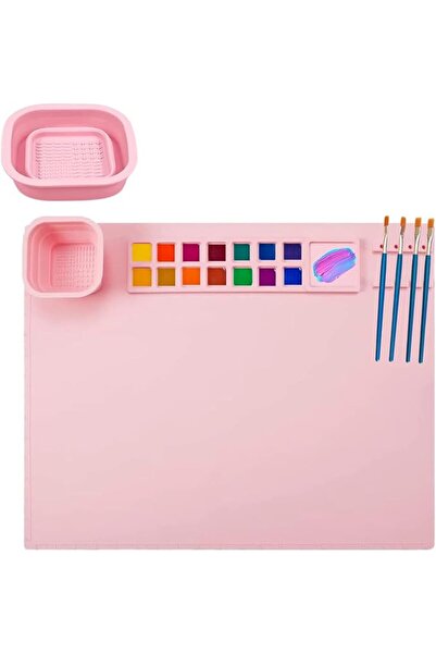 GENERAL بساط رسم سيليكون 20×16 بوصة - واقي طاولة غير لاصق للأطفال مع كوب ماء ...