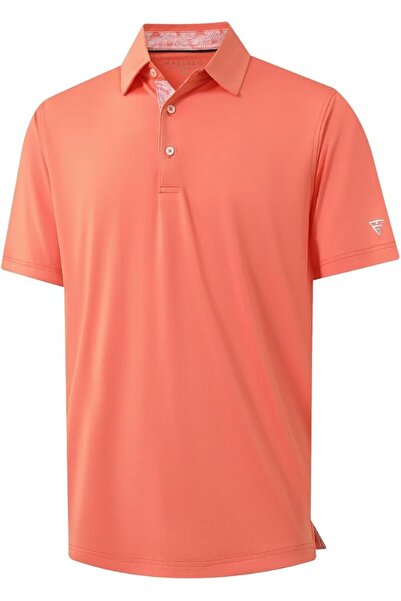 M MAELREG Men's Golf Polo Shirts Short Sleeve Striped Performance Moisture Wi...
