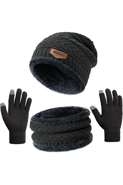 GENERAL Winter Hat Beanie Scarf Touchscreen Gloves Set for Men/Women, Warm Kn...