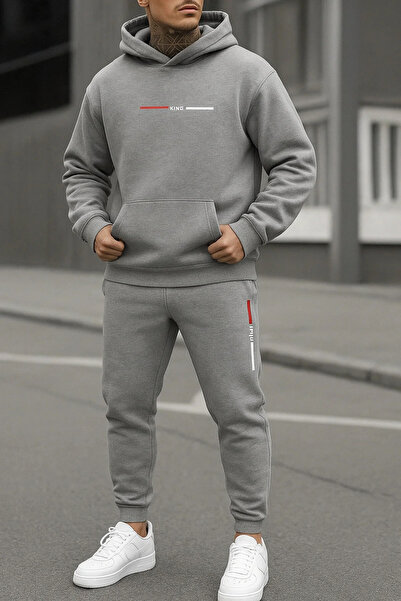 PAVRO Sweatshirt Tracksuit Set Oversize Shaped Comfortable Fit High Quality F...
