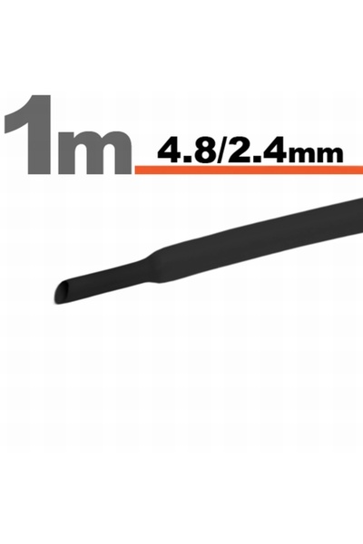 Alista Home Black heat shrink tube 4.8/2.4 mm, electrical cable insulation tu...