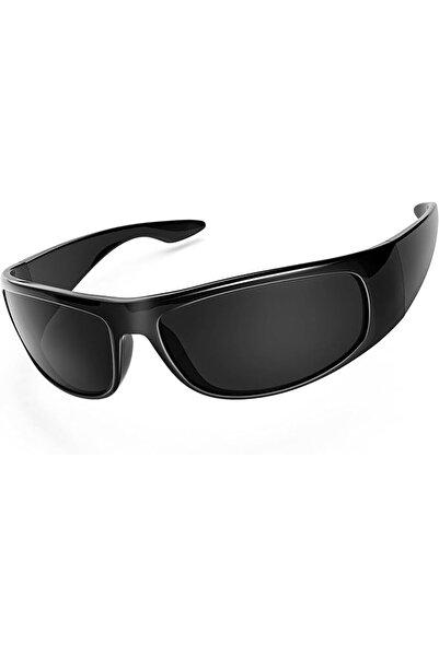 WISTONE WISTON Dark Sunglasses for Men Wrap Around Sunglasses for Big Heads M...