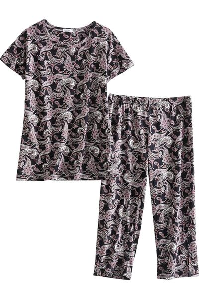 GENERAL PNAEONG Women’s Pajama Set - Sleepwear Tops with Capri Pants Casual a...