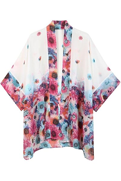 GENERAL Women Bohemian Chiffon Kimono Cardigan Beach Cover Up Bikini Shawl Bl...