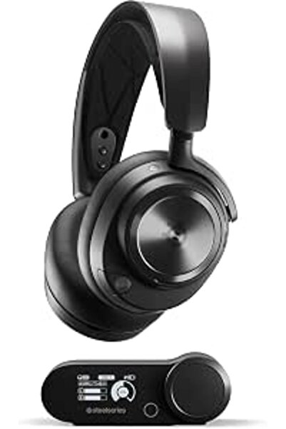 SteelSeries سماعة ألعاب لاسلكية للكمبيوتر Arctis Nova Pro، باللون الأبيض