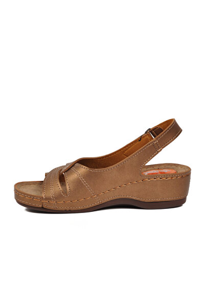 ARYAN Copper Heel Gel Supported Strapped Comfortable Thick Sole Women's Sanda...