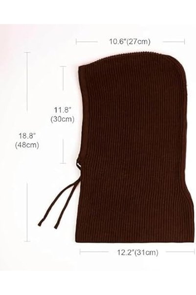 YRQX Hooded Scarf Hat Knit,Winter Hat with Neck,Balaclava Women Beanie Skull Cap with Drawstring,Warm Win