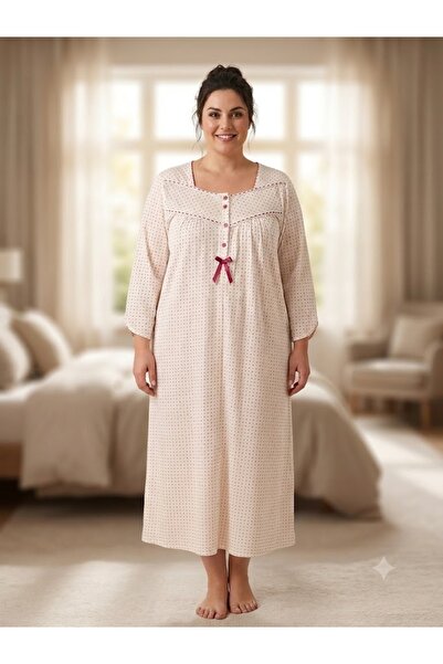 ATINÇ Cotton Large Size Nightgown