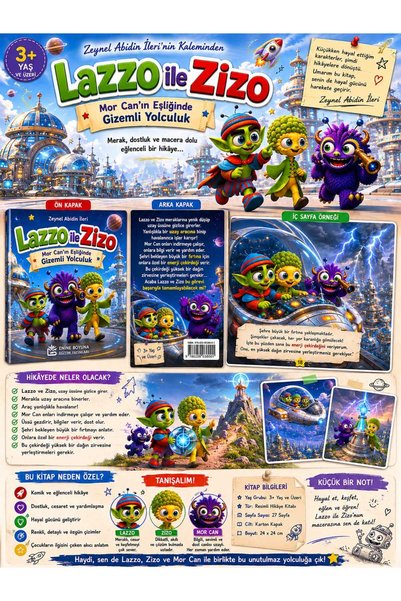 Enine Boyuna Eğitim Lazzo ile Zizo – Mor Can’ın Eşliğinde Gizemli Yolculuk |   Illustrated Children's Book for Ages 3+