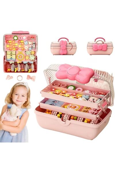 GENERAL Hair Accessories Storage Box with Lid,Plastic Cosmetics Kids' Jewelry...