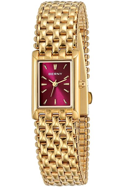Berny Gold Watch for Women Rectangular Wristwatch Waterproof Luxury Bracelet ...