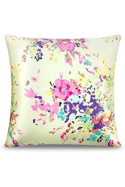 Generic 100% Pure Mulberry Silk Pillowcase, Colorful Floral Design, Zipper Cl...