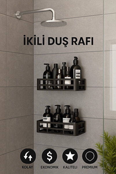 SORA GROUP Yapışkanlı Duvar Rafı organizer banyo rafı duş rafı mutfak rafı ha...