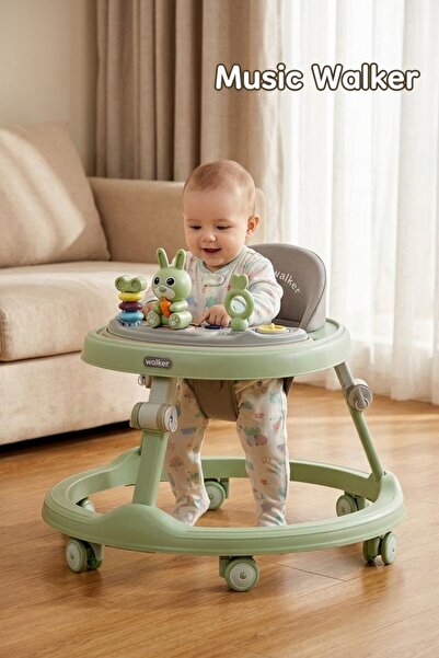 Generic One Plastic Aluminum Foldable Baby Walker Adjustable Height 360 Wheel...