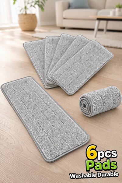 Generic 6 Pack Microfiber Mop Pads Replacement Reusable Washable Absorbent Fl...