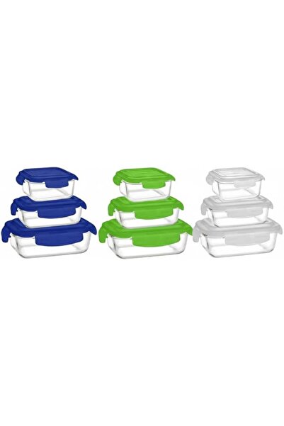 Generic 3-Piece Glass Food Storage Set with Assorted Airtight Lids - (320ml, ...