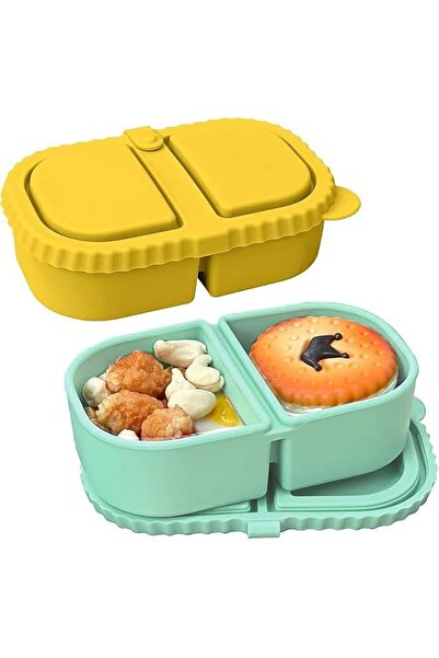 Generic 240ml Silicone Snack Containers with Lids - Portable Leakproof Double...