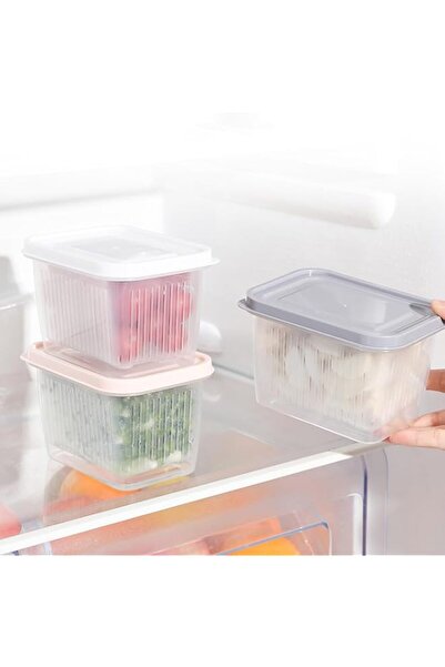 Generic Storage Containers for Fridge, 3-Pack Produce Saver Set with Airtight...