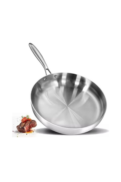 Haus Roland Tri-Ply Stainless Steel Frying Pan, Cooking Pan, Oven Safe, Induc...
