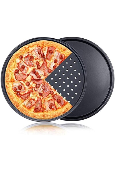Generic Goodern Pizza Pan,2 Pcs 31cm 12 Inch Carbon Steel Nonstick Pizza Baki...