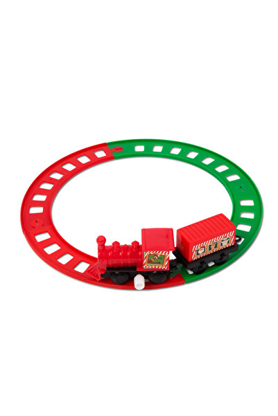 Alista Home Trenuleț mecanic de Crăciun cu șină de 20 cm, roșu verde