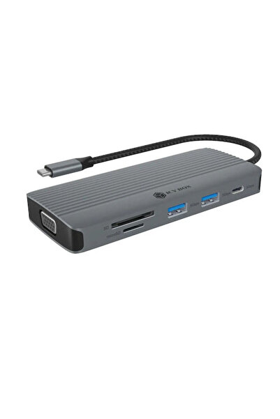 ICY BOX Σταθμός σύνδεσης USB-C με HDMI 4K PD Ethernet Γκρι (IB-DK4040A-CPD)