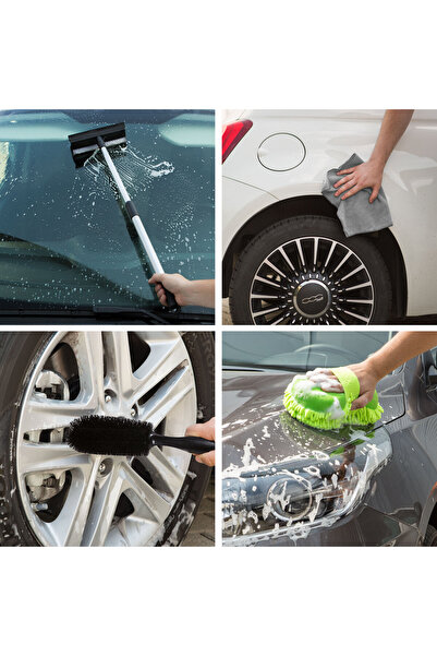 Alista Home Set de curățare auto din microfibră, lavete, burete, perie pentru...