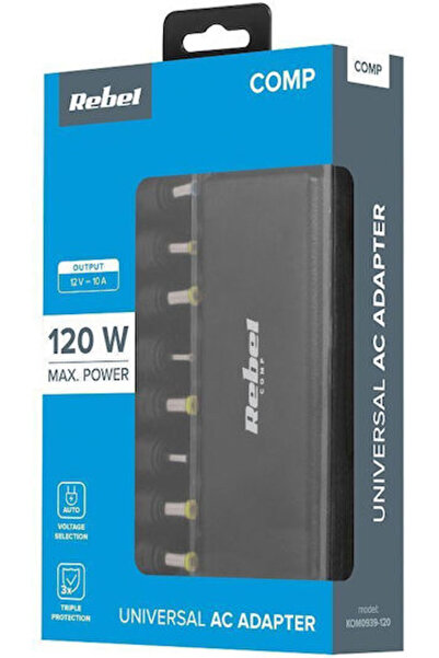 Rebel Καθολικός Φορτιστής Φορητού Υπολογιστή 120W 5V 4.86A με Αποσπώμενο Καλώ...