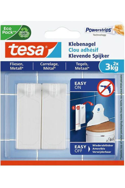 Tesa Ticaret Tesa Αυτοκόλλητη Ταινία Λευκή 1μx2χιλ. 2 τεμάχια Κωδικός: 77763