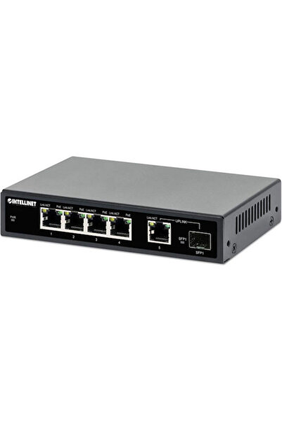 Intellinet 1SFP91W Μη διαχειριζόμενος διακόπτης L2 PoE+ με 4 θύρες Ethernet G...
