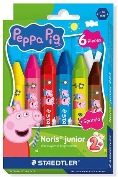 Staedtler Νόρις Τζούνιορ 224 Κηρομπογιές Πέππα, Θήκη 6 Τεμαχίων