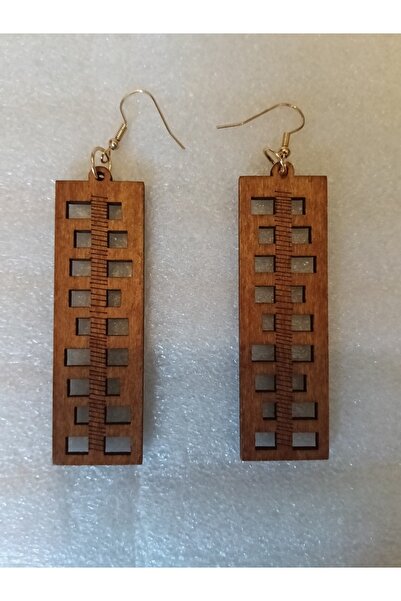 Butik Tülin Authentic Wood Balsa Wood Light Coffee Laser Cut Rectangular Dang...