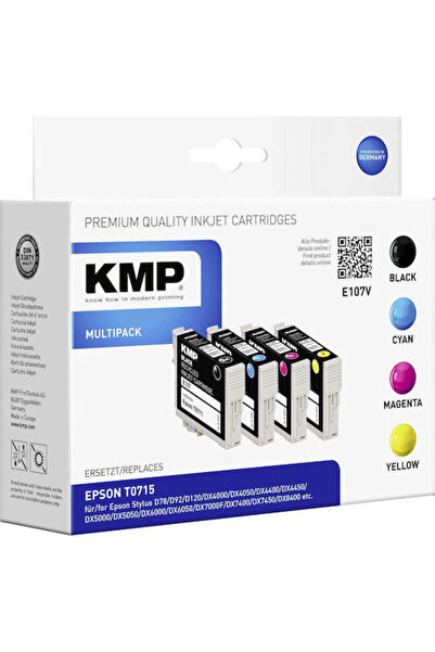 KMP E107V Συμβατό Πακέτο Μελάνης για Εκτυπωτή Inkjet Epson Πολλαπλών Χρωμάτων...