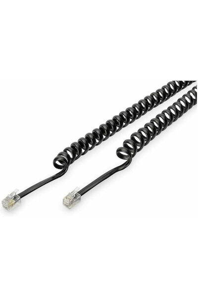 Digitus Σπιράλ Καλώδιο Τηλεφώνου RJ11 6P4C 4μ Μαύρο (AK-460101-040-S)