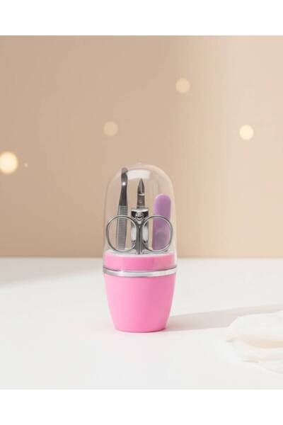 pınaxar Nail Care Manicure Pedicure Set 4 Pieces Pink Minimal and Durable